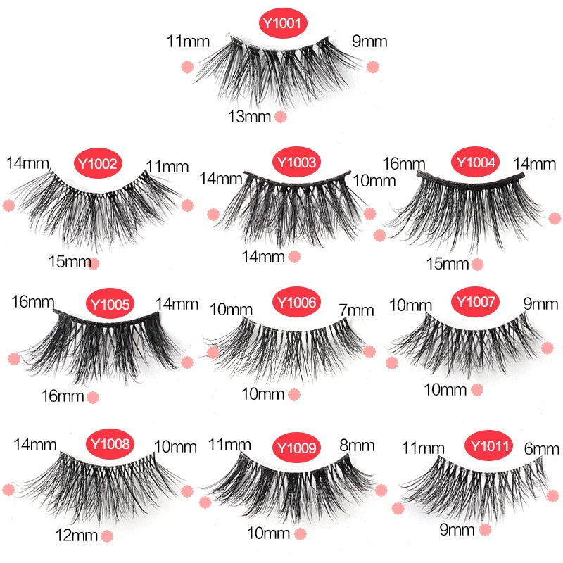 Cat Eye Lash 3/5/10 Pairs Half Lashes Natural Long False Eyelashes Wispy 3D Mink Lashes Volume Faux Cilios Extension Makeup Tool