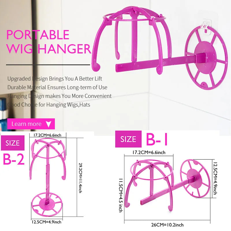 Wig Stand For Wigs Collapsible Portable Wig Holder Durable Wig Display And Dryer 1Pcs/Lot Hanging Plastic Stand Hair Tools