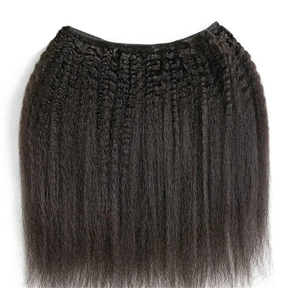 12A Raw Indian Kinky Straight 3 Bundles With Closure Human Hair Bundles With HD Frontal Yaki Straight Weave Bundles With Frontal