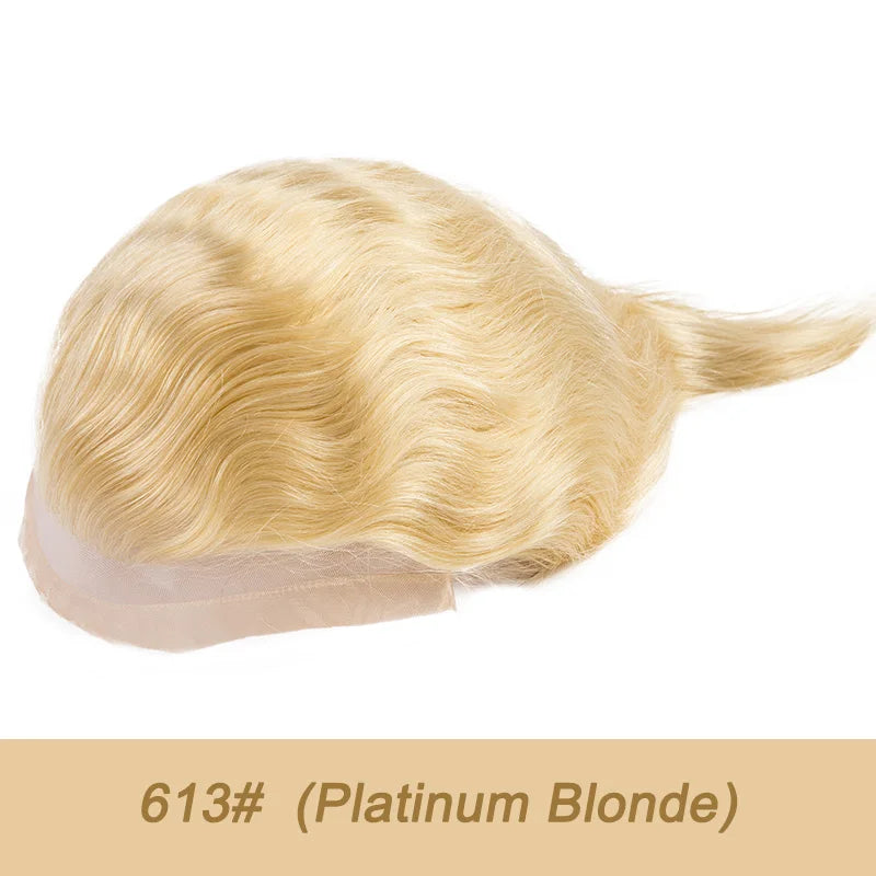 Men Wig Natural Haline Lace Front with Mono Top 6" Men's Capillary Prothesis Durable Toupee Men Wigs For Man Virgin Hair Toupee