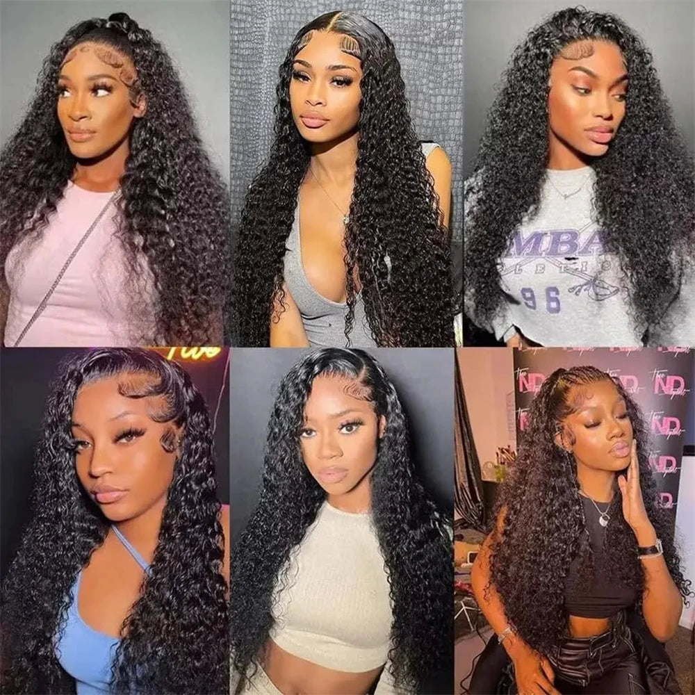 Deep Wave Bundles With Closure 4x4 Wet and Wavy Virgin Curly Water Wave 100% Human Hair Bundle And Frontal 13x4 Hair Extensions