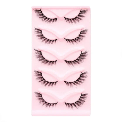 5 Pairs Cat Eye Lashes Faux Mink Eyelashes Natural long Manga Lashes Winged End Eye Elongated Eyelashes Fake Lashes Makeup