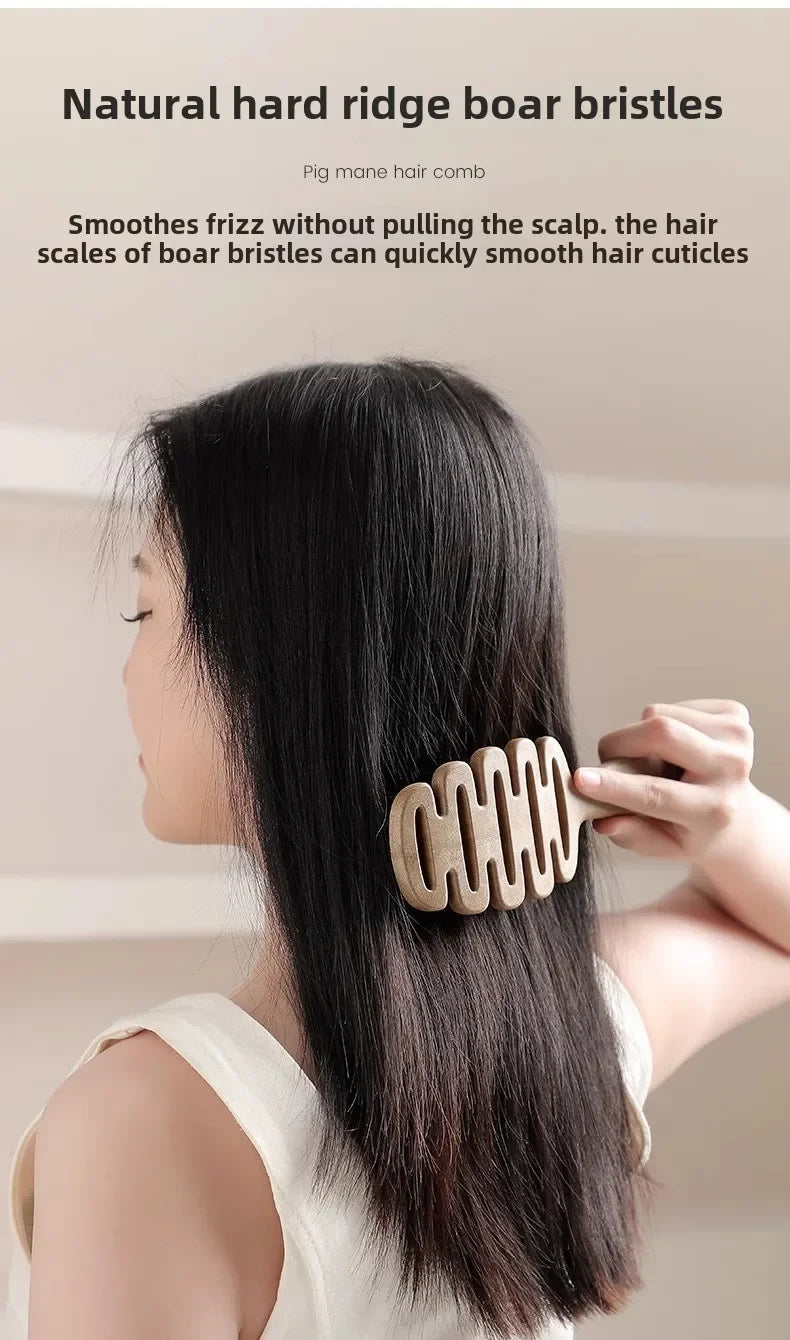 Boar Bristle Paddle Hair Brush Anti Static Comb Hairdressing Massage Comb Curly Hairbrush Salon Hair Styling Tools Makeup Tools