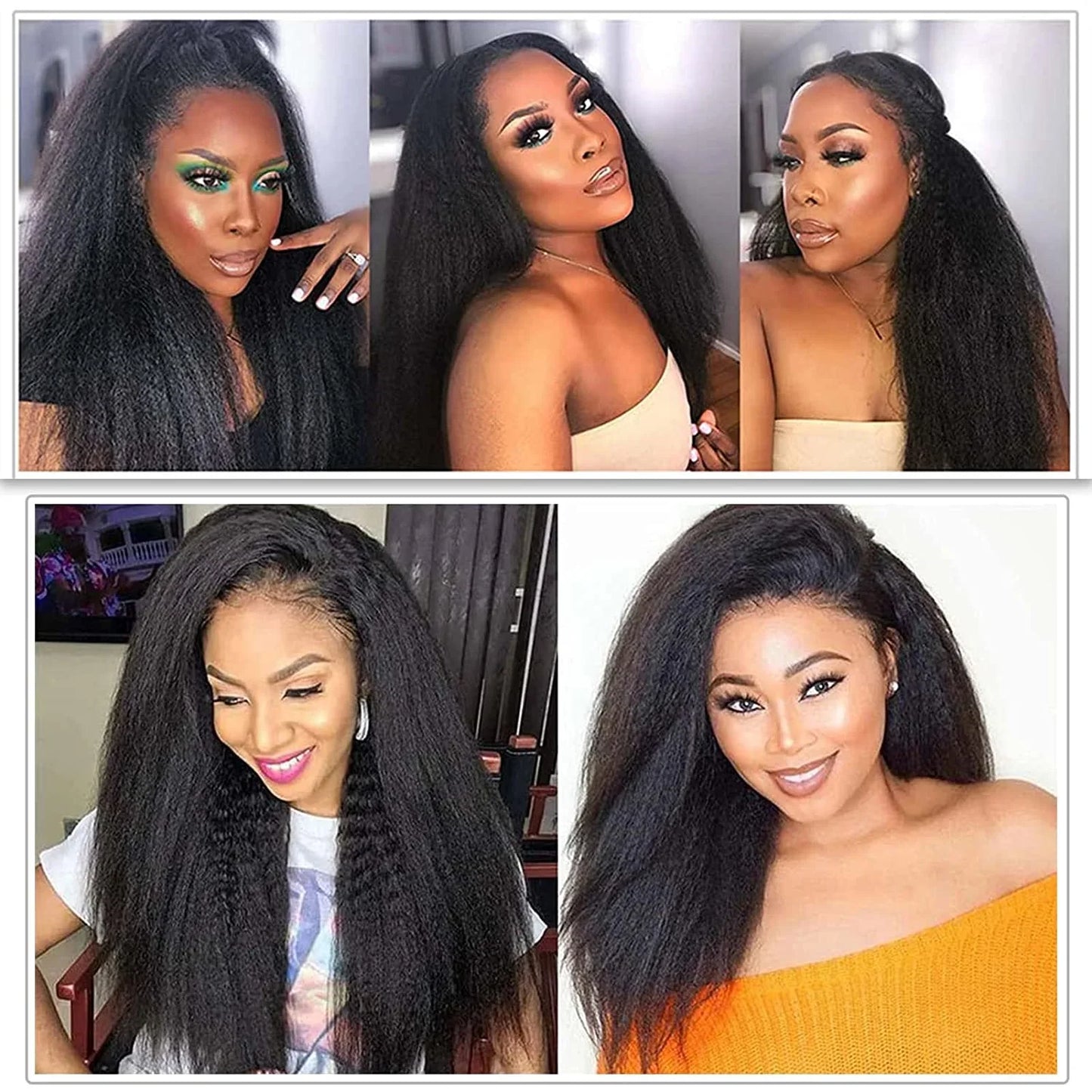 Kinky Straight Hair Bundles 100% Human Hair Extensions for Woman Cheap Yaki Straight Hair 1/3/4 Bundle Deals Natural Hair Weave