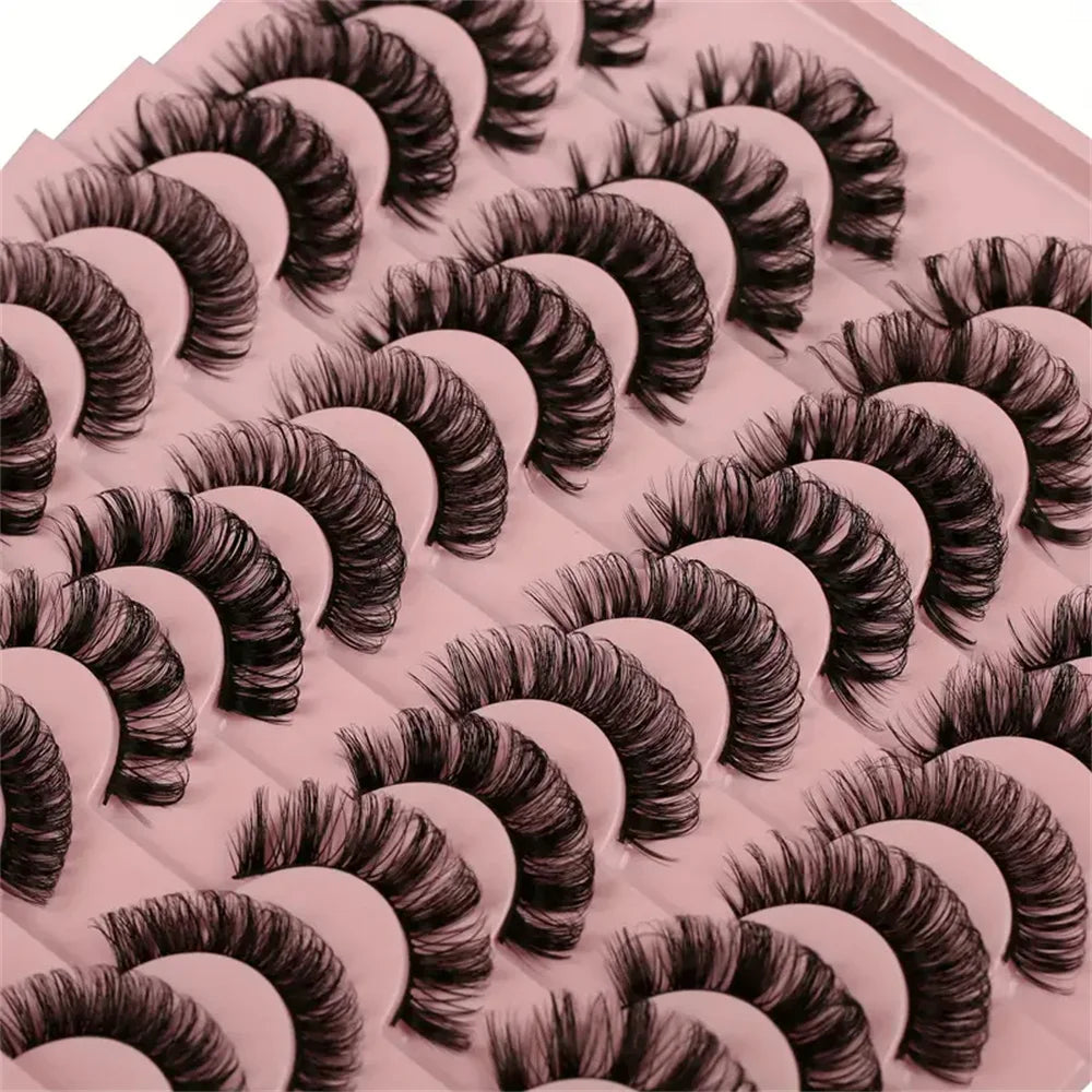 20 pairs Dramatic Volume 3D Faux False Eyelashes for Natural Looking Eyelash Extensions and Makeup