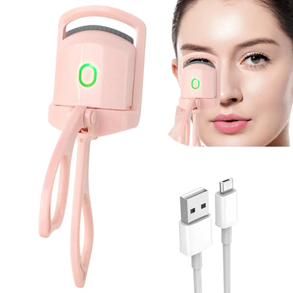 Heated Eyelash Curler Electric Lash Curler Long Lasting Natural Curling USB Rechargeable Quick Heating Eye Lashes Curling Tool