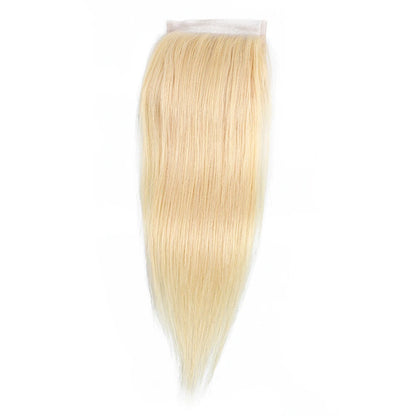 4x4 613 Lace Closure Honey Blonde 13x4 Human Hair Lace Frontal With Light Brown Swiss Lace Free Part Pre-Plucked