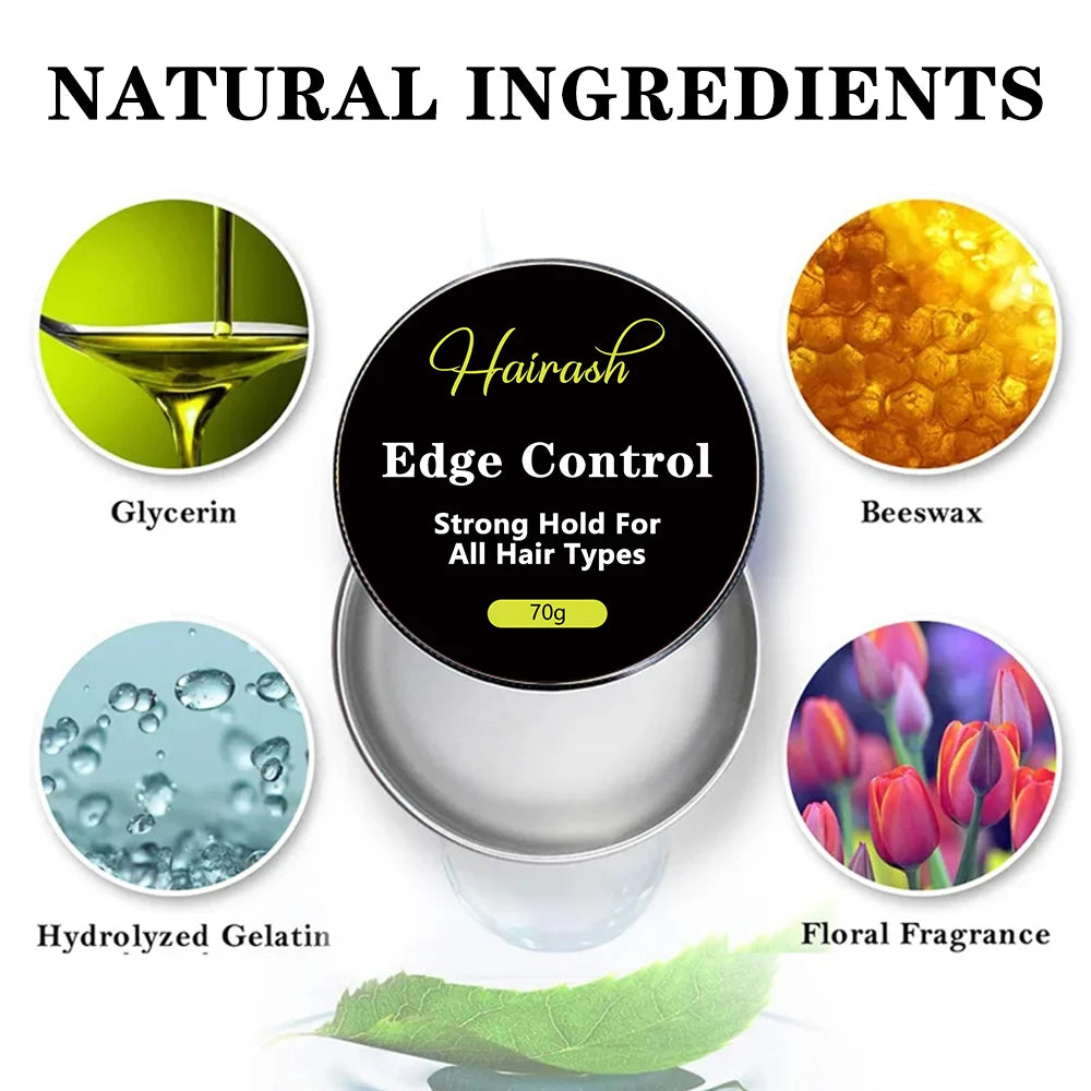 Edge Control Gel Private Label Strong Hold Hair No Residue Styling Baby Hair Non-greasy Smoother For All Hair Types