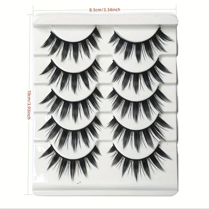5 pairs of 3D role-playing false eyelashes -5 pairs, C-roll, mixed style dramatic false eyelashes -5 pairs of great demons