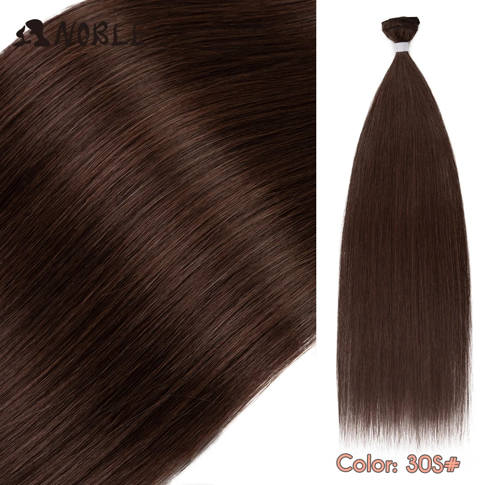 Straight Hair Extensions Bundles With Frontal Closure Synthetic Hair Bundles Salon Natural Hair Yaki Straight High Temperature