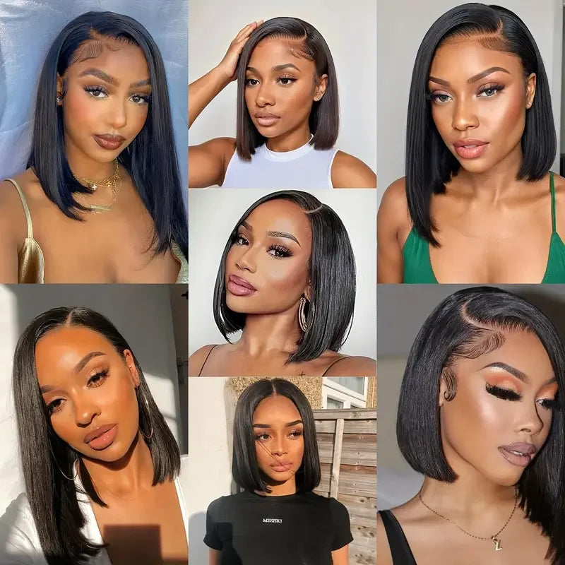Straight Bundles 100% Human Hair Natural Color Sew In Weaves Short Human Hair Bundles Deal Bob Wig Style Extensiónes De Cabello