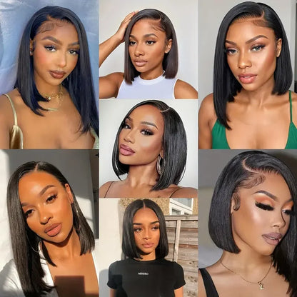 Straight Bundles 100% Human Hair Natural Color Sew In Weaves Short Human Hair Bundles Deal Bob Wig Style Extensiónes De Cabello