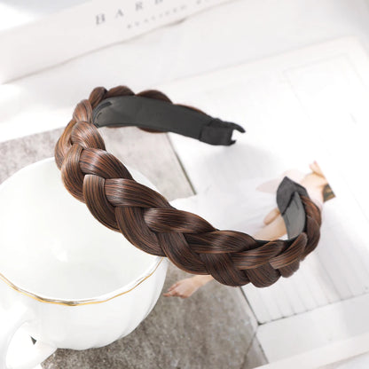 Braided Wig Headband Black Brown Fashion Hair Hoops Headband Ladies Girls Wash Face Hair Accessories Summer New Hair Bands