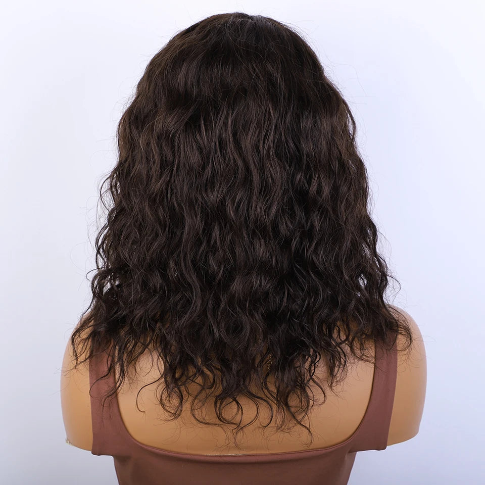 Top Human Hair Wigs Short Pixie Cut Natural Brown Multi Parting 100% Real Human Hair Wigs Perruques Cheveux Humains High Quality