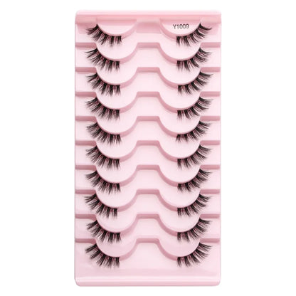 Cat Eye Lash 3/5/10 Pairs Half Lashes Natural Long False Eyelashes Wispy 3D Mink Lashes Volume Faux Cilios Extension Makeup Tool