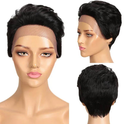 Peruvian Short Straight Hair Wig Pixie Lace Human Hair Wigs For Black Women  Remy Hair Short Lace Pixie Cut Fashion wig