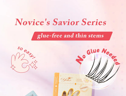 Yelix Self-adhesive Glue Free False Eyelashes Reusable DIY Segmented DIY Lashes Clusters No Glue Needed Natural Soft Lashes