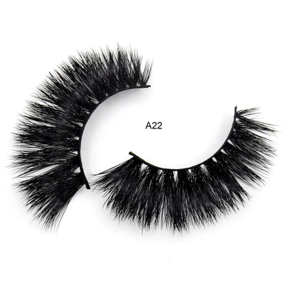 Visofree Mink Eyelashes 3D Mink Lashes Thick Crisscross Winged Eyelashes Cruelty Free Mink 1 Pair/box False Lashes D22