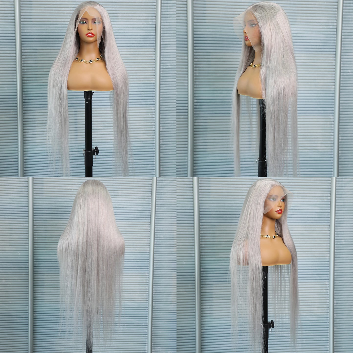 13x6 Straight Lace Front Wig Silver Grey Lace Front Wigs Human Hair Pre Plucked Brazilian Transparent 13x4 Lace Frontal Wig 200%