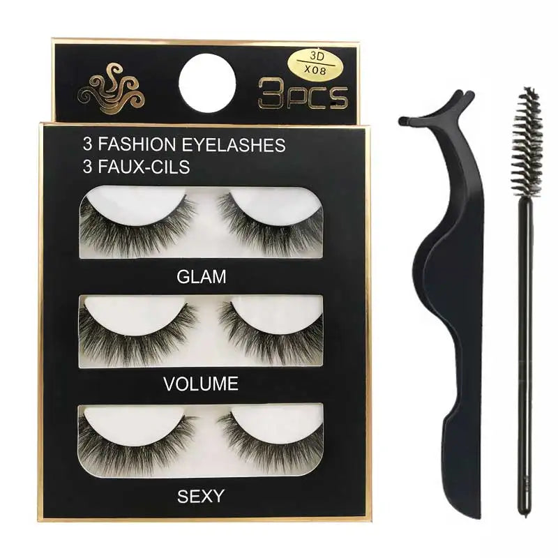 Eyelashes 3d mink lashes natural long make up false eyelashes eyelash brushes makeup eye lashes tweezers 3d lashes maquiagem