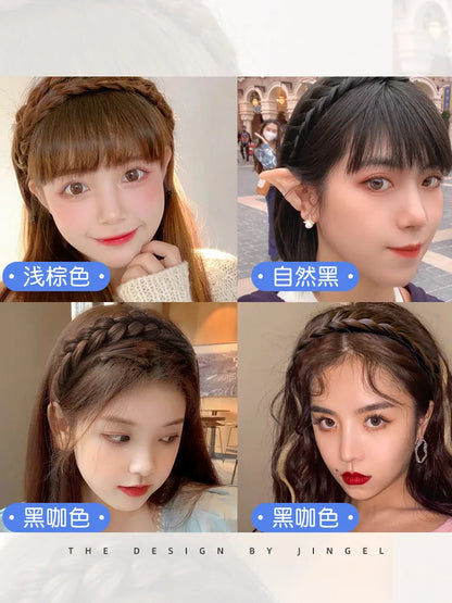 1pc Wig Twist Headbands for Women Wide Fishbone Braids Hairbands Handmade Retro Head Hoop Styling Headwear Accessories