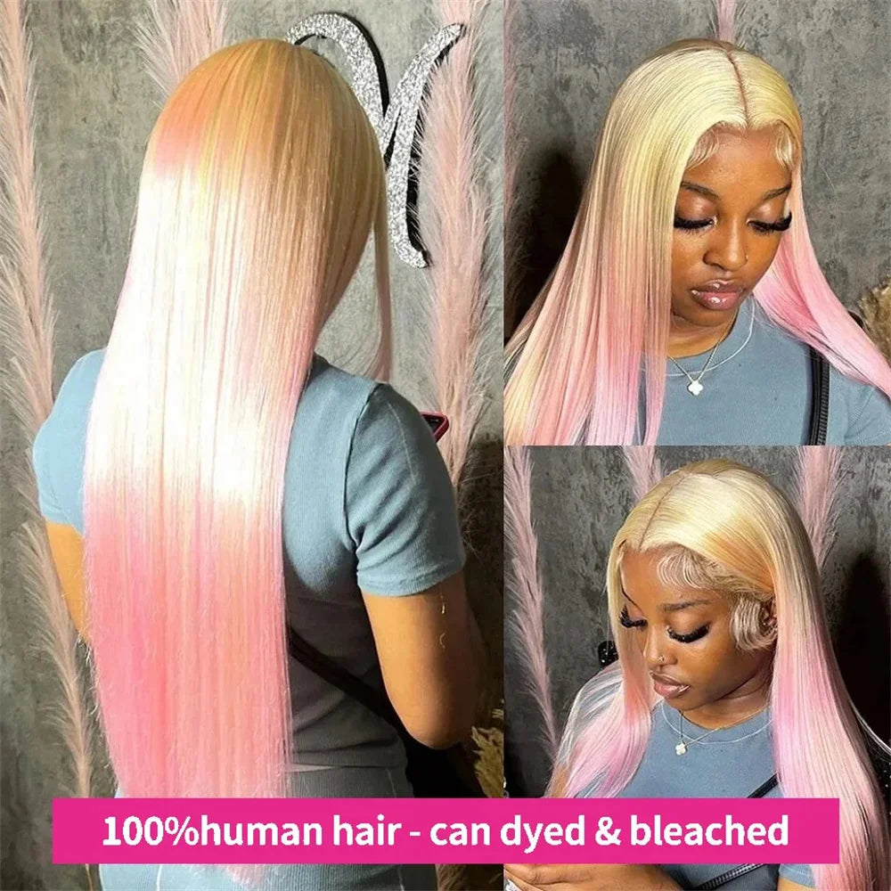Bone Straight Lace Front Wig 613 Honey Blonde Color Lace Front Human Hair Wigs for Women 13x4 13x6 HD Transparent Brazilian Hair