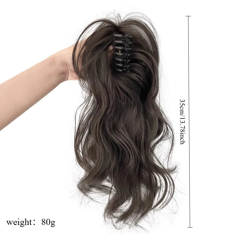 Ashely 14inch Waterfall Half A Ponytail Wig for Woman Clip-on High Ponytail Hair Clips Synthetic Wig High Quality Hair Extension