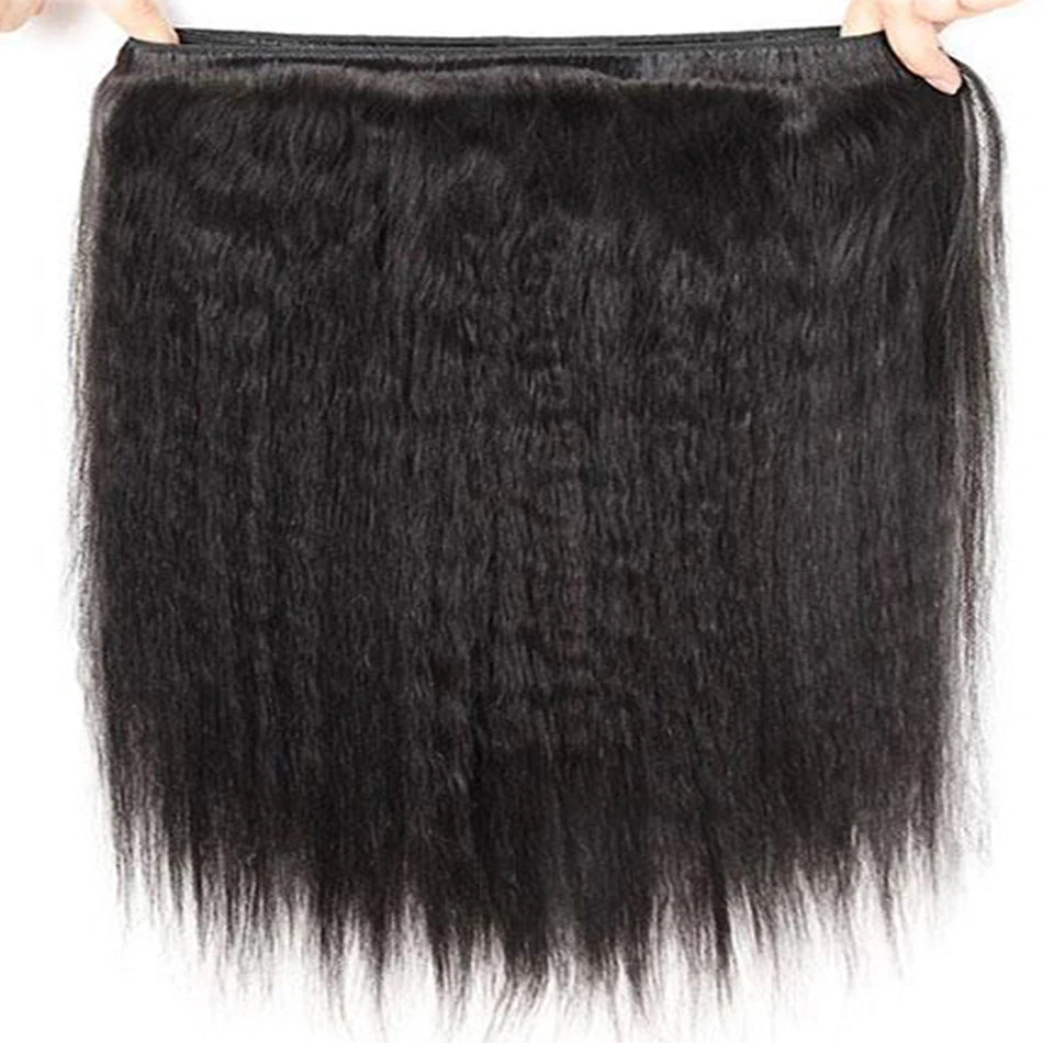 Kinky Straight Hair Bundles 100% Human Hair Extensions for Woman Cheap Yaki Straight Hair 1/3/4 Bundle Deals Natural Hair Weave