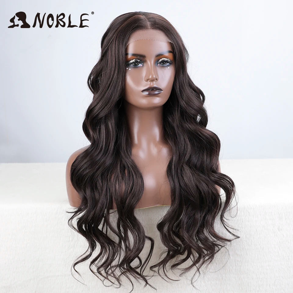 Noble Cosplay Lace Front Wig 30 Inch Lace  Long Wavy 360 0mbre Blonde Wig Red African American Synthetic Wigs For Black Women