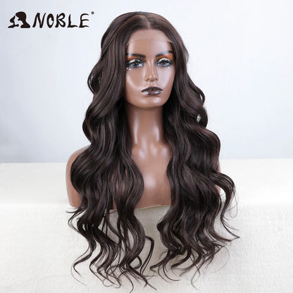 Noble Cosplay Lace Front Wig 30 Inch Lace  Long Wavy 360 0mbre Blonde Wig Red African American Synthetic Wigs For Black Women