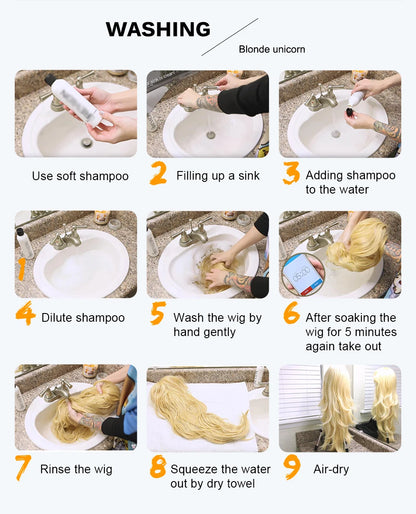 Long Headband Synthetic Wigs Natural Wavy Brown Highlight Headband Hair Wigs for Women Heat Resistant Cosplay Party Fake Hair