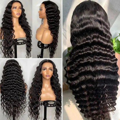 Loose Deep Wave Wigs 13x4/13x6 Transparent Lace Front Human Hair Wigs Pre Plucked Brazilian Deep Curly Lace Front Wigs for Women