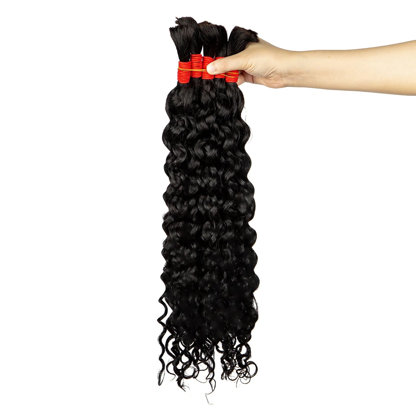 Deep Wave Bulk Human Hair for Boho Braids No Weft 100% Virgin Human Hair Bulk for Braiding Curly Extension Bundles for Women
