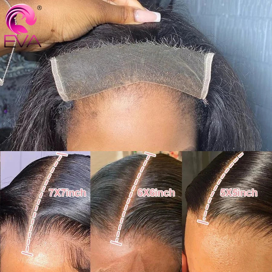 Invisible 5x5 HD Lace Closure Melt Skin Pre Plucked HD Transparent Lace Straight 6x6 7x7 HD Lace Closures Only 100% Human Hair