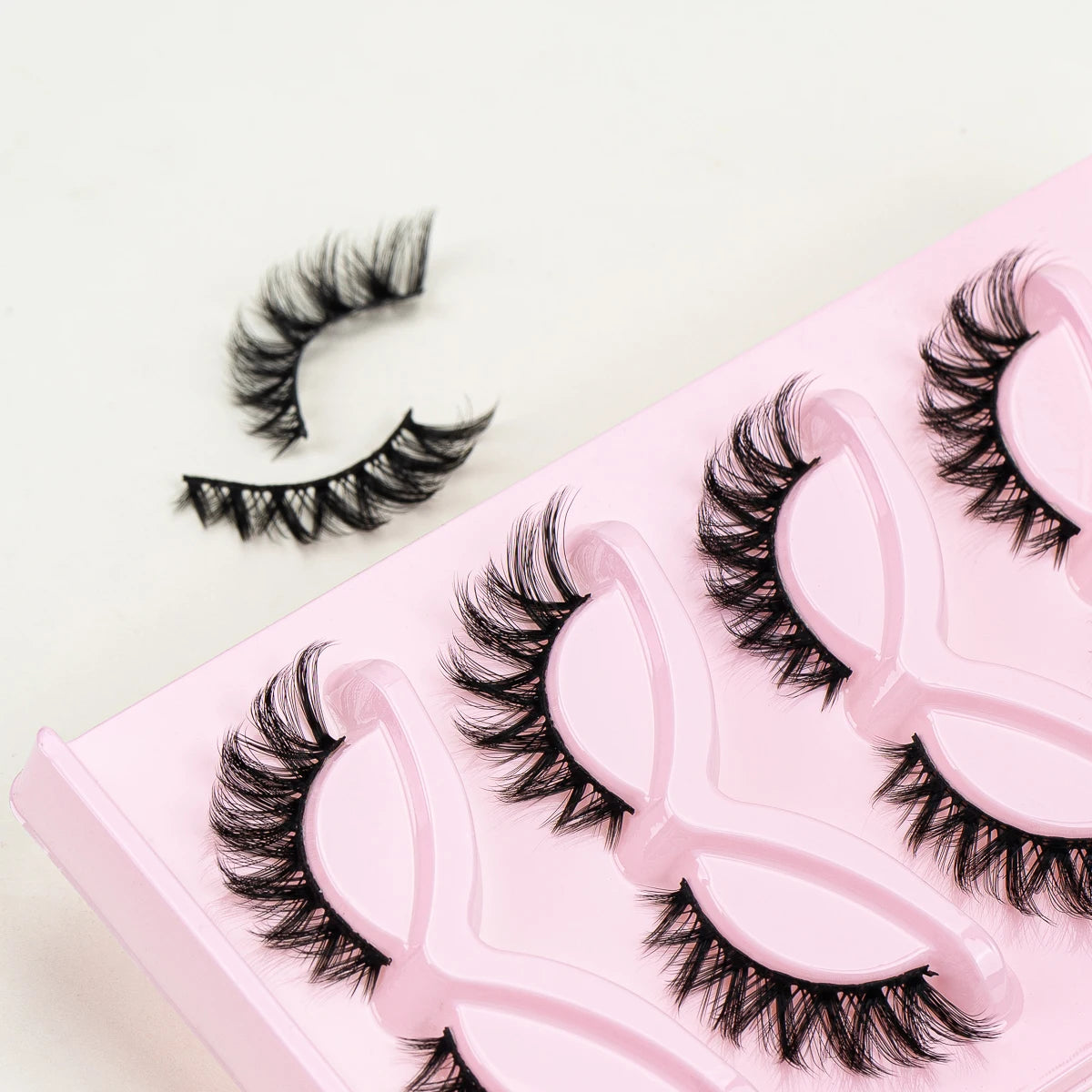 SEXYSHEEP Lashes Natural Look Mink Eyelashes Cat Eye Cosplay Cross Faux Mink Wispy Soft Lashes Makeup