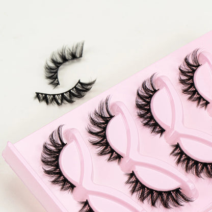 SEXYSHEEP Lashes Natural Look Mink Eyelashes Cat Eye Cosplay Cross Faux Mink Wispy Soft Lashes Makeup