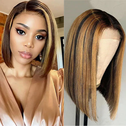 Glueless wigs  T Part Lace Front Wig 13*4 Lace Front Human Hair Wigs For Women  Closure Wigs 180 Density Short Straight Bob Wigs