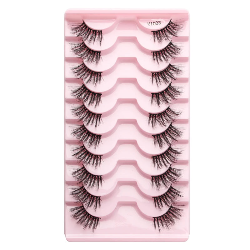 Cat Eye Lash 3/5/10 Pairs Half Lashes Natural Long False Eyelashes Wispy 3D Mink Lashes Volume Faux Cilios Extension Makeup Tool