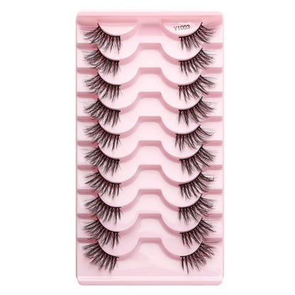 Cat Eye Lash 3/5/10 Pairs Half Lashes Natural Long False Eyelashes Wispy 3D Mink Lashes Volume Faux Cilios Extension Makeup Tool