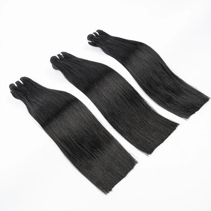 16A Vietnamese Virgin Hair Double Drawn Bone Straight Hair Bundles with 2x6/5x5 HD Lace Closure 100% Raw Human Hair Bundles