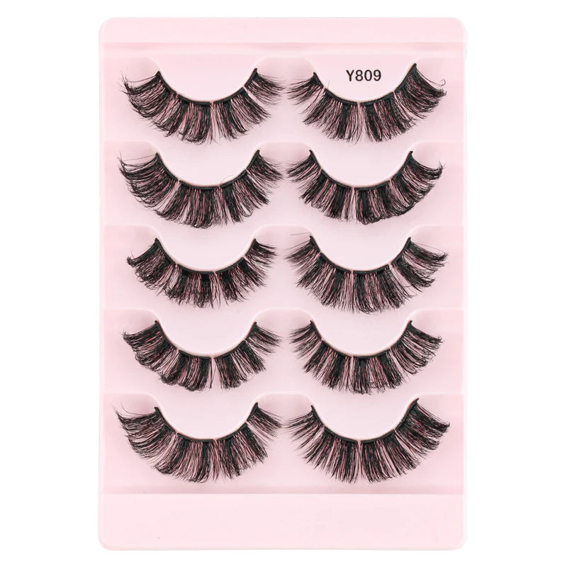 Natural Short False Mink Lashes 3/5/10 Pairs Extensions Eye Hair False Eyelashes 3D Faux Cils Soft Fluffy Eye Lashes for Beauty