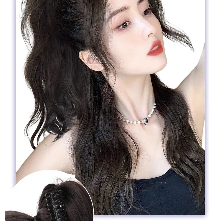 Ashely 14inch Waterfall Half A Ponytail Wig for Woman Clip-on High Ponytail Hair Clips Synthetic Wig High Quality Hair Extension