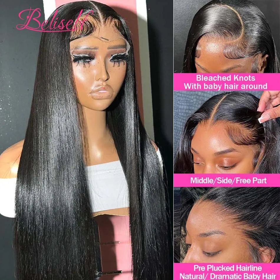 13x6 HD Lace Frontal Wig Straight Glueless Human Hair Wigs 13x4 Lace Front Wig Human Hair for Black Women 5x5 Lace Closure Wig