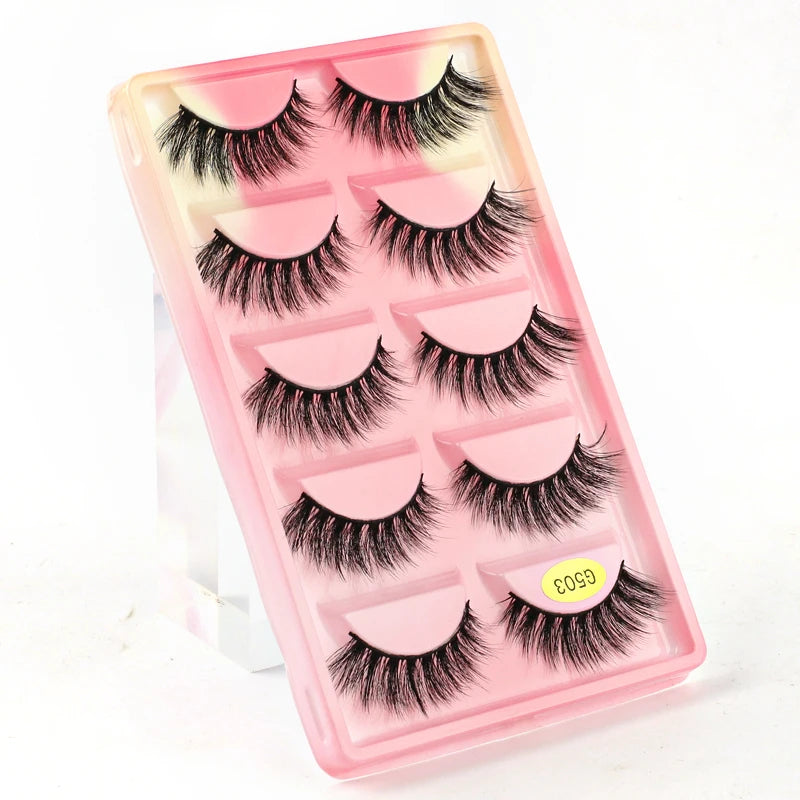 5 Pairs 3d mink eyelashes eyelash extension natural false eyelashes volume dramatic 3d lashes maquillaje mink cilios makeup tool