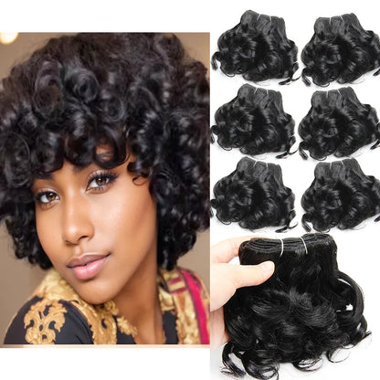 Human Hair Bundles 6 Bundles Ombre Bouncy Curl Bundles For Women Natural Brazilian Hair Weaves 200G For A Full Head Blonde T1B30