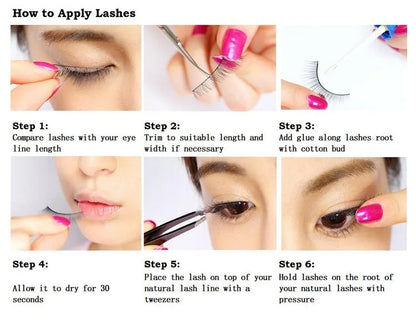 Eye Makeup 5 Pairs False Eyelashes Natural Wispy Cross Lash Extension 3D Bunch Japanese Fairy Little Devil Cosplay Daily Dating