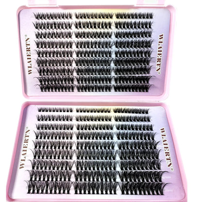 Faux Mink Eyelashes 540Cluster C Curled 9-16mm Mixed Natural Eyelash Extension 3D Russian Strip Personal Eyelash Makeup Tool