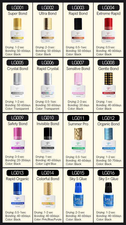 SONG LASHES Euelashes Glue 0.5 -1 Sec Drying For Eyelash Extensions  5ml transparent Clear Glue  False lash glue tools