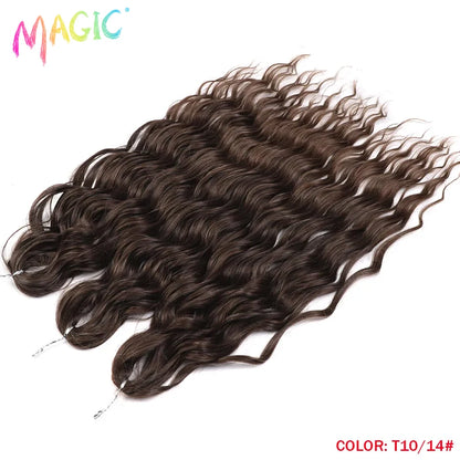 Magic Hair Synthetic Loose Deep Wave Braiding Hair Extensions 24 Inch Water Wave Braid Hair Ombre Blonde Twist Crochet Curly Hai