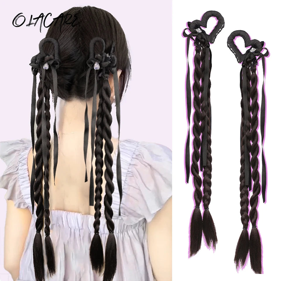 Ponytail Extension Bow Claw Curly Wavy Clip in Hairpiece Ponytail Hair Extensions Long Pony Tail Synthetic for Women Girl Daily